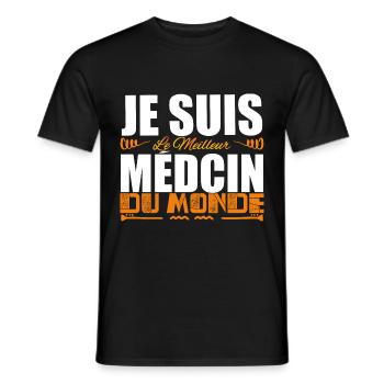 Je Suis Le Meilleur Médecin Du Monde, Idée Cadeau. - T-shirt homme - noir - Devant - AI Model Male 178 light (178cm)