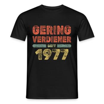 1977 1977 - Männer T-Shirt - Schwarz - Vorne - AI Model Male 178 light (178cm)