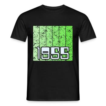 Born 1955 - Men's T-Shirt - black - Front - AI Model Male 178 light (178cm)