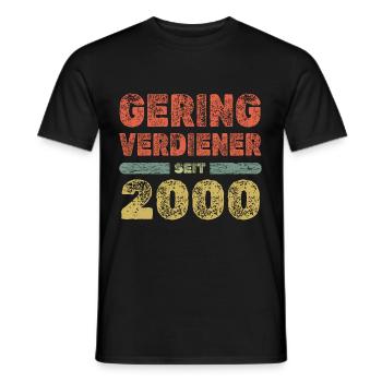 Jahr 2000 - Männer T-Shirt - Schwarz - Vorne - AI Model Male 178 light (178cm)
