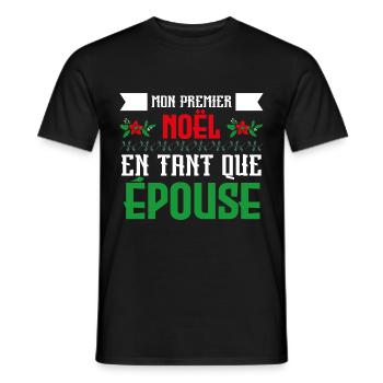 mon premier Noël en tant que Epouse - T-shirt homme - noir - Devant - AI Model Male 178 light (178cm)