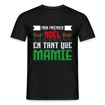 Premier noël en tant que mamie - T-shirt homme - noir - Devant - AI Model Male 178 light (178cm)