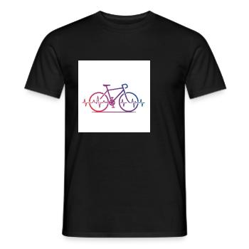Puls hoch, Reifen runter – Mountainbike pur - Männer T-Shirt - Schwarz - Vorne - AI Model Male 178 light (178cm)