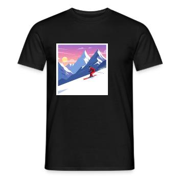 Experience the beauty of the mountains: Skiing - Men's T-Shirt - black - Front - AI Model Male 178 light (178cm)