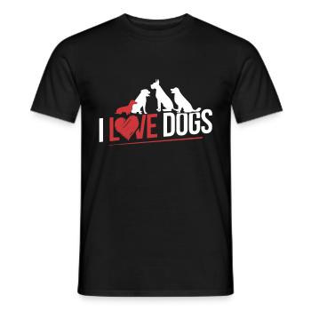 I Love Dog - Men's T-Shirt - black - Front - AI Model Male 178 light (178cm)