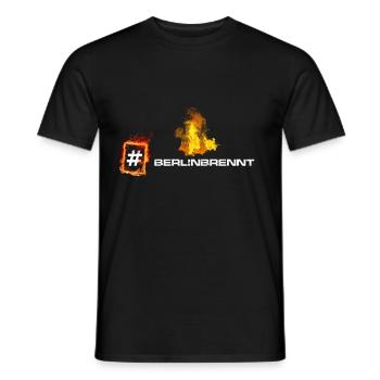 #berlinbrennt - Männer T-Shirt - Schwarz - Vorne - AI Model Male 178 light (178cm)