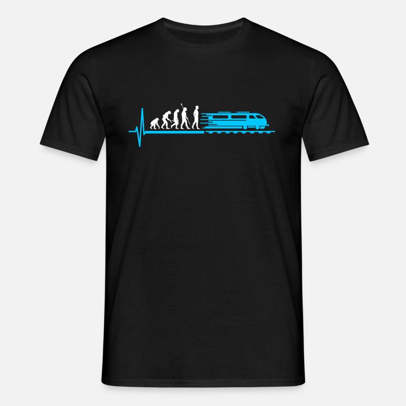 Train evolution railway - Men's T-Shirt - black