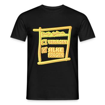 Heutige Optionen Silke Fragen - Männer T-Shirt - Schwarz - Vorne - AI Model Male 178 light (178cm)