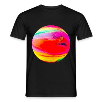 Holzoptik bunt - Ball 3D - Männer T-Shirt - Schwarz - Vorne - AI Model Male 178 light (178cm)