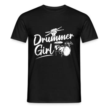 Cool drums musician drummer gift - Men's T-Shirt - black - Front - AI Model Male 178 light (178cm)