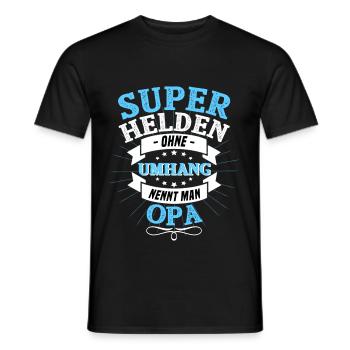 Superheroes without a cloak are called Grandpa - Men's T-Shirt - black - Front - AI Model Male 178 light (178cm)