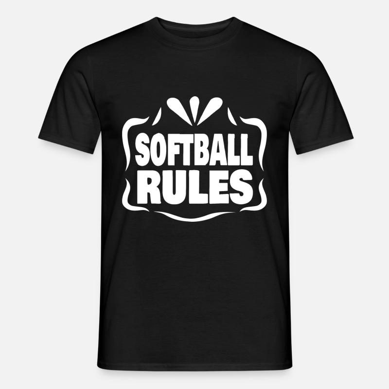 Perfect because Softball Rules - Männer T-Shirt - Schwarz