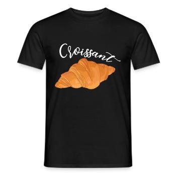 Croissant - Cuisine française - T-shirt homme - noir - Devant - AI Model Male 178 light (178cm)