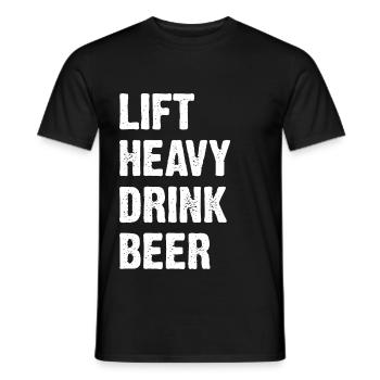 Lift Heavy Drink Beer - Men's T-Shirt - black - Front - AI Model Male 178 light (178cm)