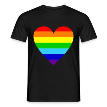 Herz Regenbogen Farben bunt - Männer T-Shirt - Schwarz - Vorne - AI Model Male 178 light (178cm)