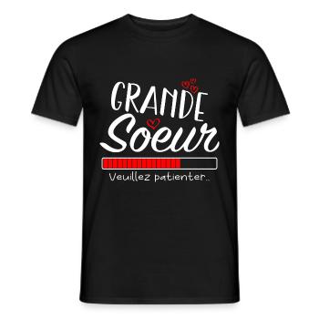 Grande Sœur Annonce Grossesse, Future Grande Sœur - T-shirt homme - noir - Devant - AI Model Male 178 light (178cm)