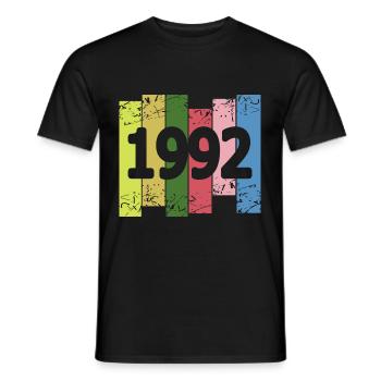 1992 - Men's T-Shirt - black - Front - AI Model Male 178 light (178cm)