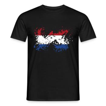 Netherlands Holland Dutch Flag Blobs - Men's T-Shirt - black - Front - AI Model Male 178 light (178cm)