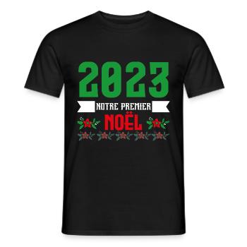 Mon Premier Noel 2023 - T-shirt homme - noir - Devant - AI Model Male 178 light (178cm)