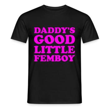 Daddy's Good Little Femboy - Men's T-Shirt - black - Front - AI Model Male 178 light (178cm)