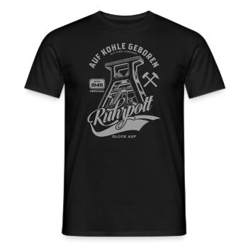 Ruhrpott - Né sur le charbon - T-shirt homme - noir - Devant - AI Model Male 178 light (178cm)