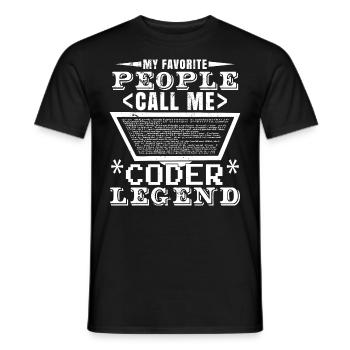 Coder Legend - Men's T-Shirt - black - Front - AI Model Male 178 light (178cm)
