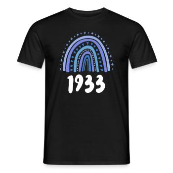 Blue Rainbow Année de naissance née en 1933 - T-shirt homme - noir - Devant - AI Model Male 178 light (178cm)