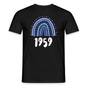 Blue Rainbow Année de naissance née en 1959 - T-shirt homme - noir - Devant - AI Model Male 178 light (178cm)