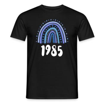 Blue Rainbow Année de naissance née en 1985 - T-shirt homme - noir - Devant - AI Model Male 178 light (178cm)
