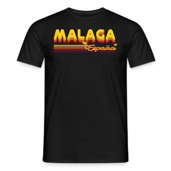 Malaga, design estival de la ville en Espagne - T-shirt homme - noir - Devant - AI Model Male 178 light (178cm)