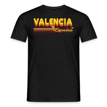 Valence, design estival de la ville en Espagne - T-shirt homme - noir - Devant - AI Model Male 178 light (178cm)
