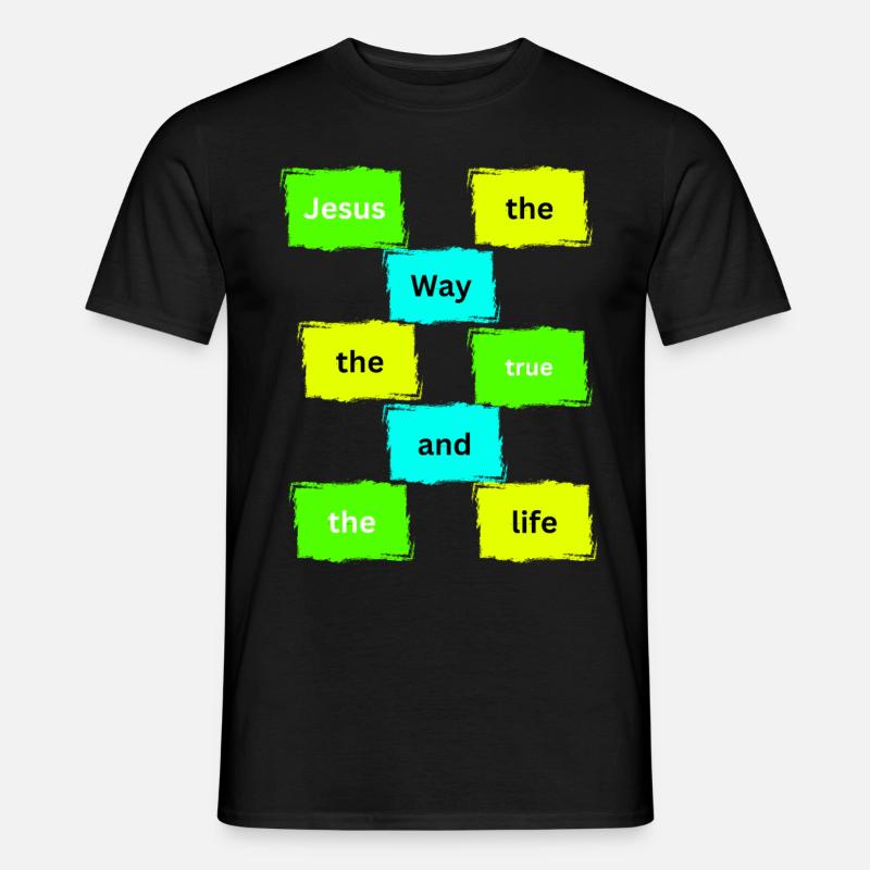 Jesus the way colour - Männer T-Shirt - Schwarz