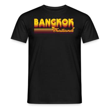 Bangkok Retro-Design: Stadtleben und Kultur - Männer T-Shirt - Schwarz - Vorne - AI Model Male 178 light (178cm)