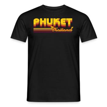 Phuket Tropical Vibes Design - Men's T-Shirt - black - Front - AI Model Male 178 light (178cm)