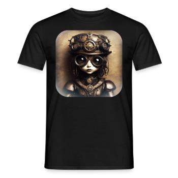 Cool Gothique Steampunk Fille Avec Chapeau - T-shirt homme - noir - Devant - AI Model Male 178 light (178cm)