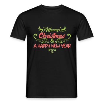 Frohe Weihnachten. Frohes neues Jahr!!. Weihnachtsgeschenk. - Männer T-Shirt - Schwarz - Vorne - AI Model Male 178 light (178cm)