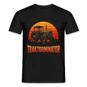 Conception amusante d’agriculteur et de tracteur - T-shirt homme - noir - Devant - AI Model Male 178 light (178cm)
