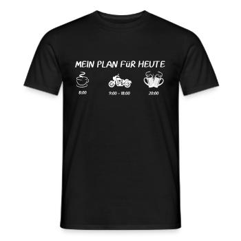 MEIN PLAN Für HEUTE Motorrad - Männer T-Shirt - Schwarz - Vorne - AI Model Male 178 light (178cm)