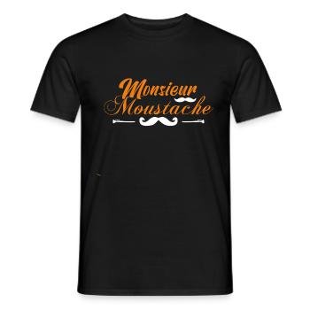 Collection de moustaches, Idée cadeau d'élégance. - T-shirt homme - noir - Devant - AI Model Male 178 light (178cm)