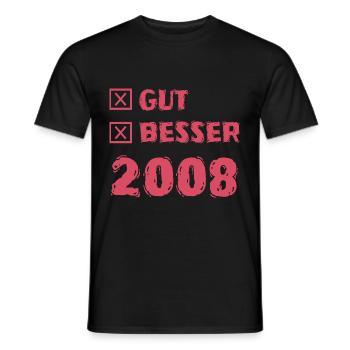 Jahr 2008 - Männer T-Shirt - Schwarz - Vorne - AI Model Male 178 light (178cm)
