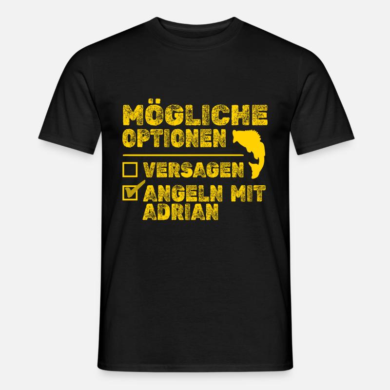 Angeln Fisch Adrian - Männer T-Shirt - Schwarz