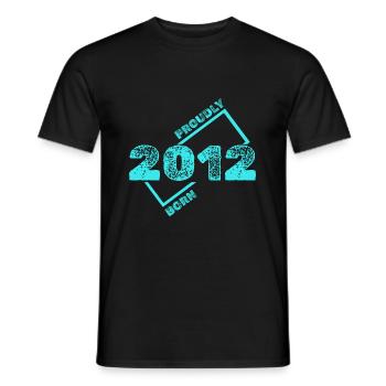 Year 2012 - Men's T-Shirt - black - Front - AI Model Male 178 light (178cm)