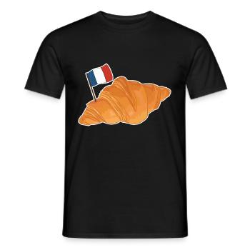 Croissant - Funny French Food - Men's T-Shirt - black - Front - AI Model Male 178 light (178cm)