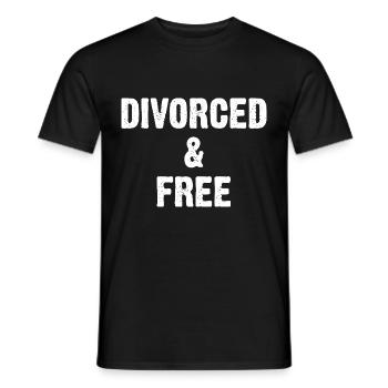 Divorced & Free - Men's T-Shirt - black - Front - AI Model Male 178 light (178cm)