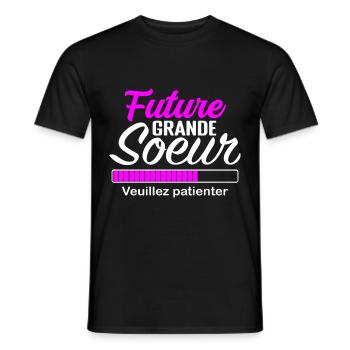 Grande Sœur Annonce Grossesse, Future Grande Sœur - T-shirt homme - noir - Devant - AI Model Male 178 light (178cm)