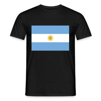 Argentinien Flagge Wappen - Männer T-Shirt - Schwarz - Vorne - AI Model Male 178 light (178cm)