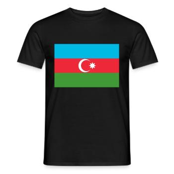 Azerbaijan flag coat of arms - Men's T-Shirt - black - Front - AI Model Male 178 light (178cm)