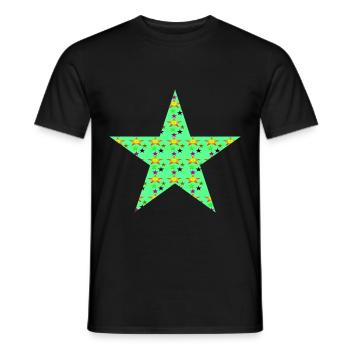 Étoile avec étoiles - T-shirt homme - noir - Devant - AI Model Male 178 light (178cm)
