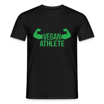 Vegan Athlete - Men's T-Shirt - black - Front - AI Model Male 178 light (178cm)