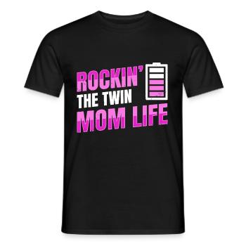 Rockin' the Twin Mom life Design für eine Mutter - Männer T-Shirt - Schwarz - Vorne - AI Model Male 178 light (178cm)